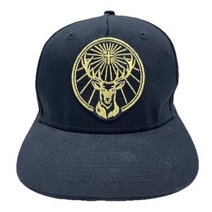 Yagermeister Hat Cap Snapback Black Gold Logo Flat Bill Liquor Beer Yager Bar